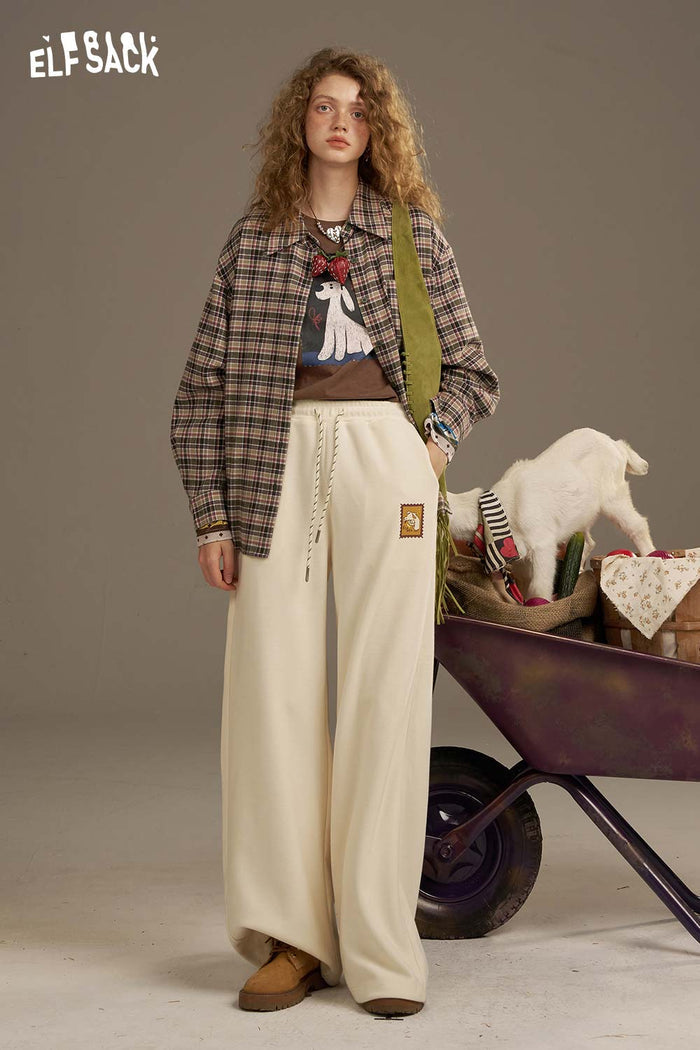 ELFSACK Soft Vintage Print Long Sleeve T Shirt