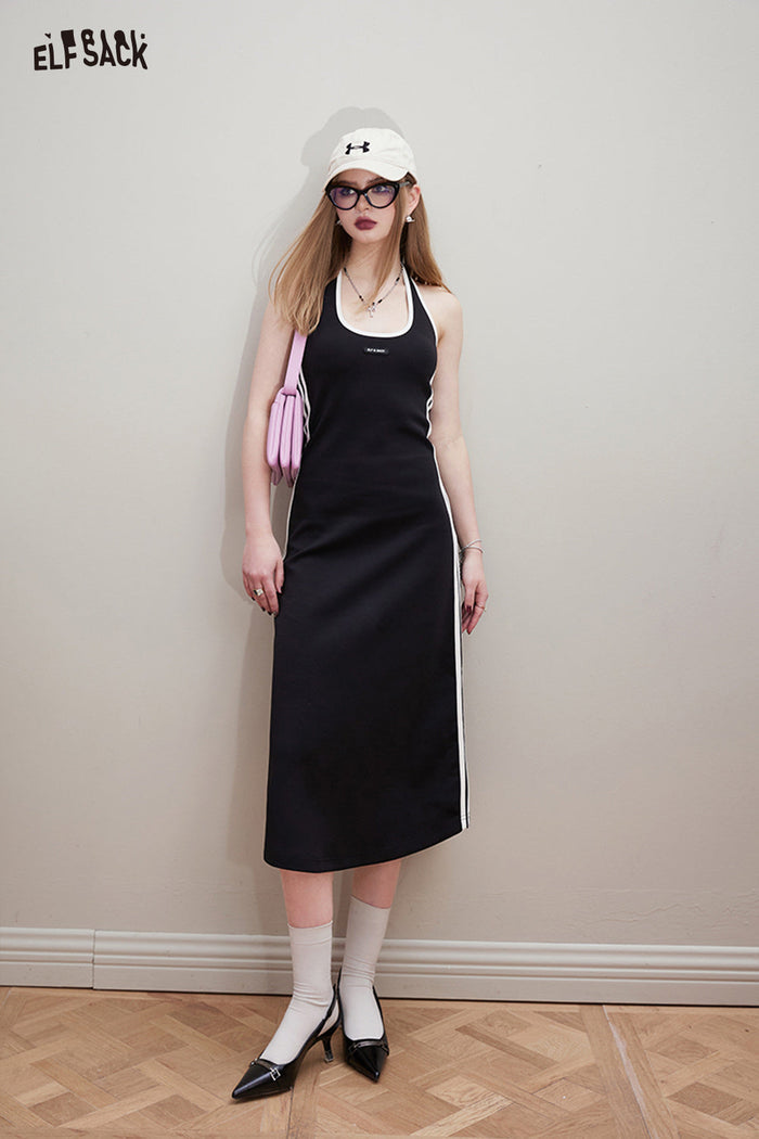 ELFSACK Sports style black suspender dress