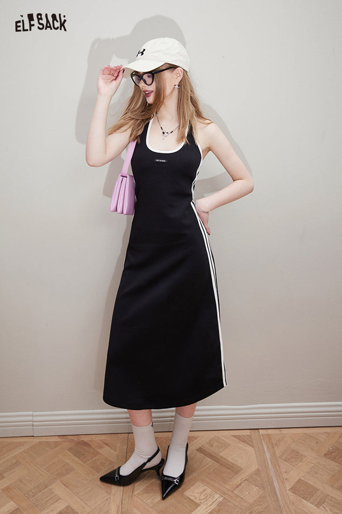 ELFSACK Sports style black suspender dress