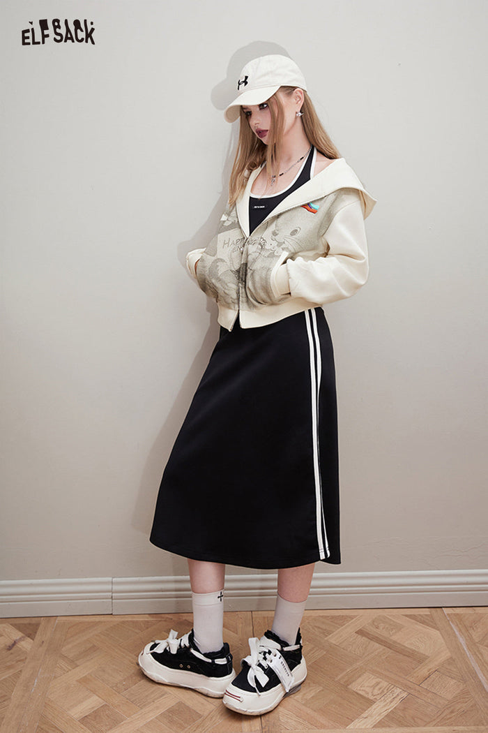 ELFSACK Sports style black suspender dress