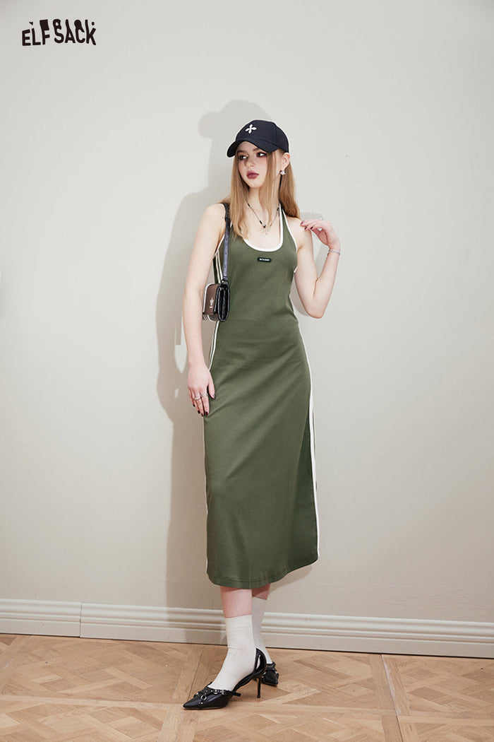 ELFSACK Sports style black suspender dress