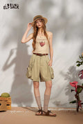 ELFSACK Strawberry Charm Drawstring Cargo Shorts
