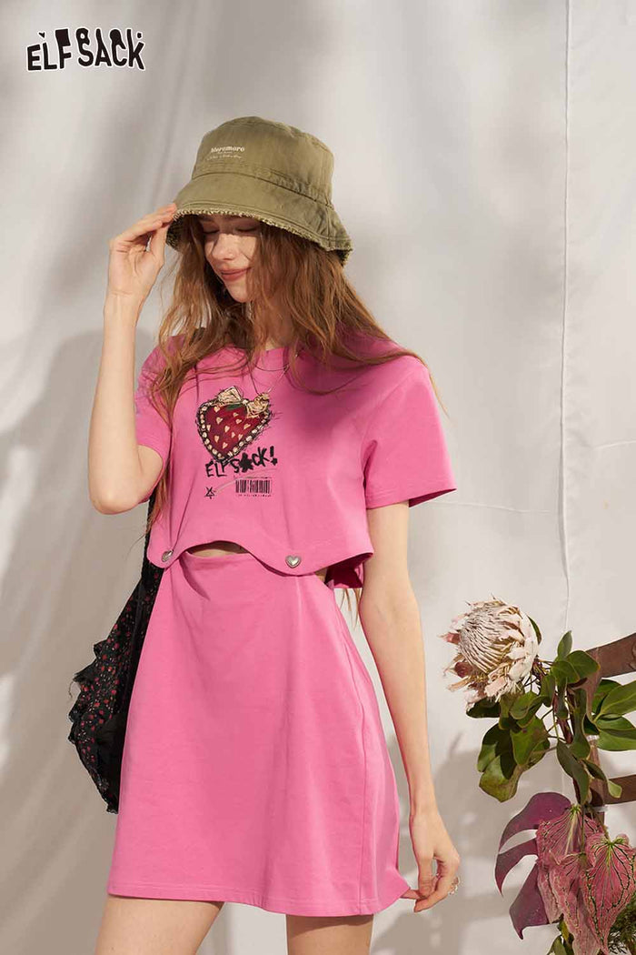 ELFSACK Strawberry Print Removable 2 Piece Set