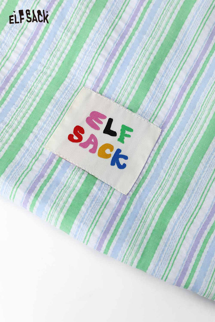 ELFSACK Striped Canvas Tote Bag