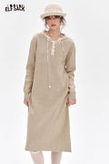 ELFSACK Sweet lace stitching hooded knitted dress