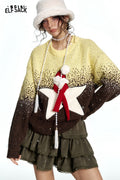 ELFSACK Sweet Star Gradient Loose Thickened Sweater