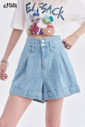 ELFSACK Tie Flower Love High Waist Jean