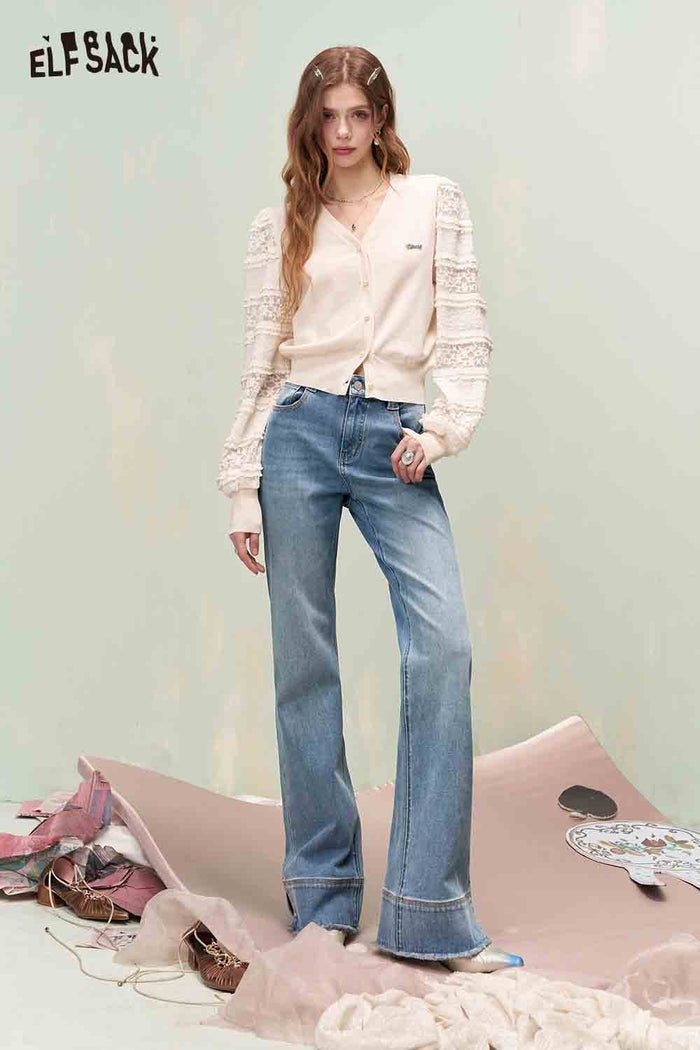 ELFSACK Vintage High Waist Flared Jeans