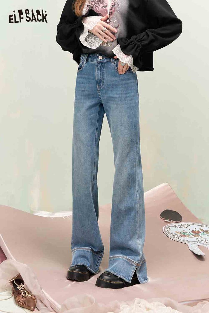 ELFSACK Vintage High Waist Flared Jeans