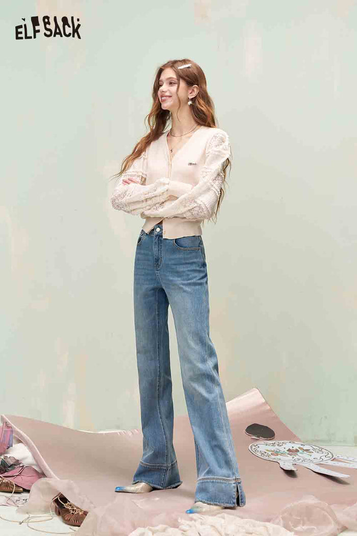 ELFSACK Vintage High Waist Flared Jeans