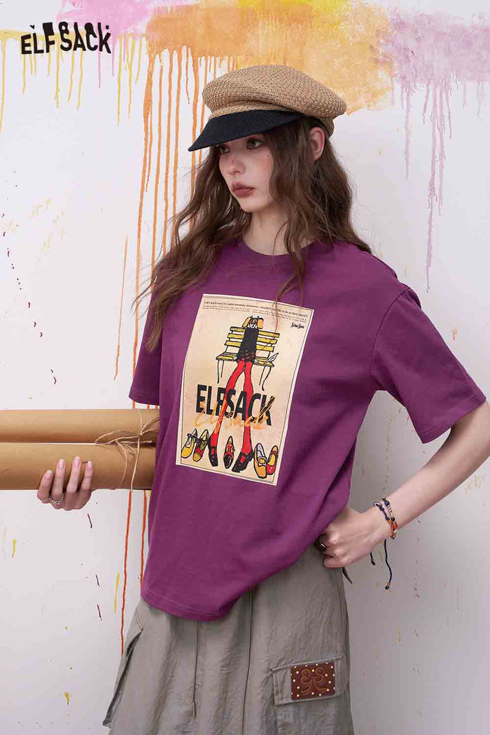ELFSACK Vintage Poster Print Graphic Tee