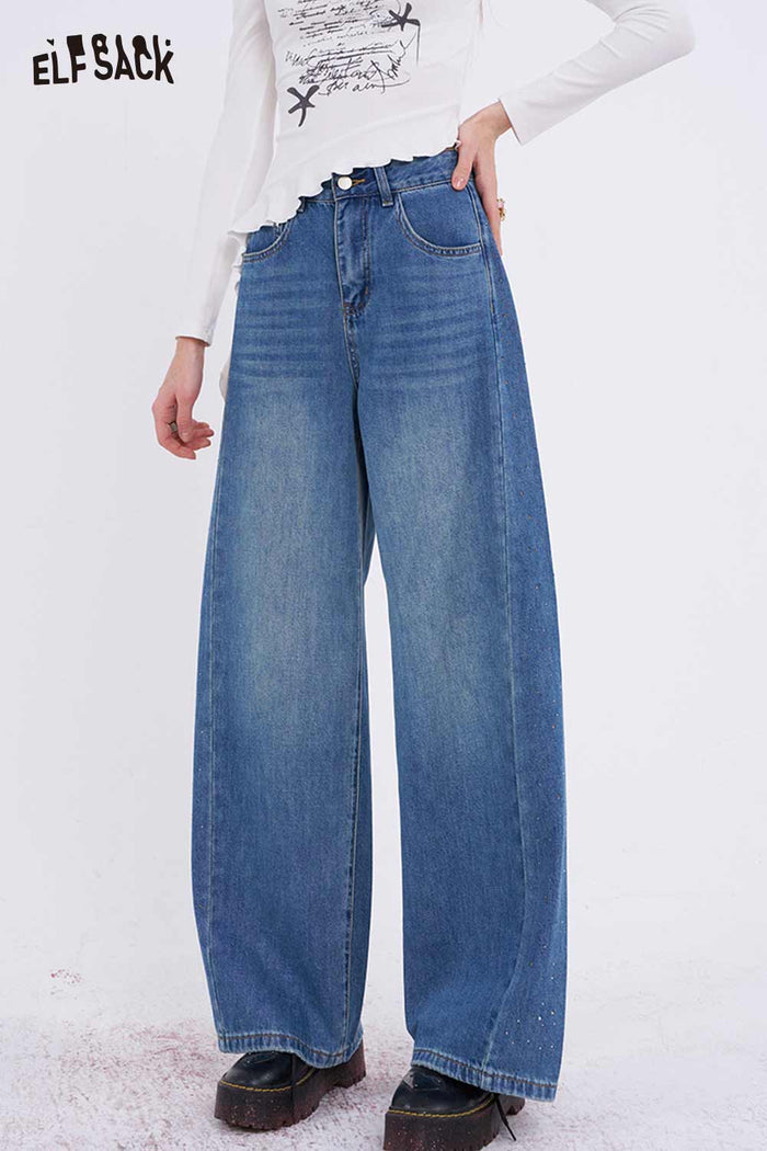 ELFSACK Vintage Washed Baggy Jeans