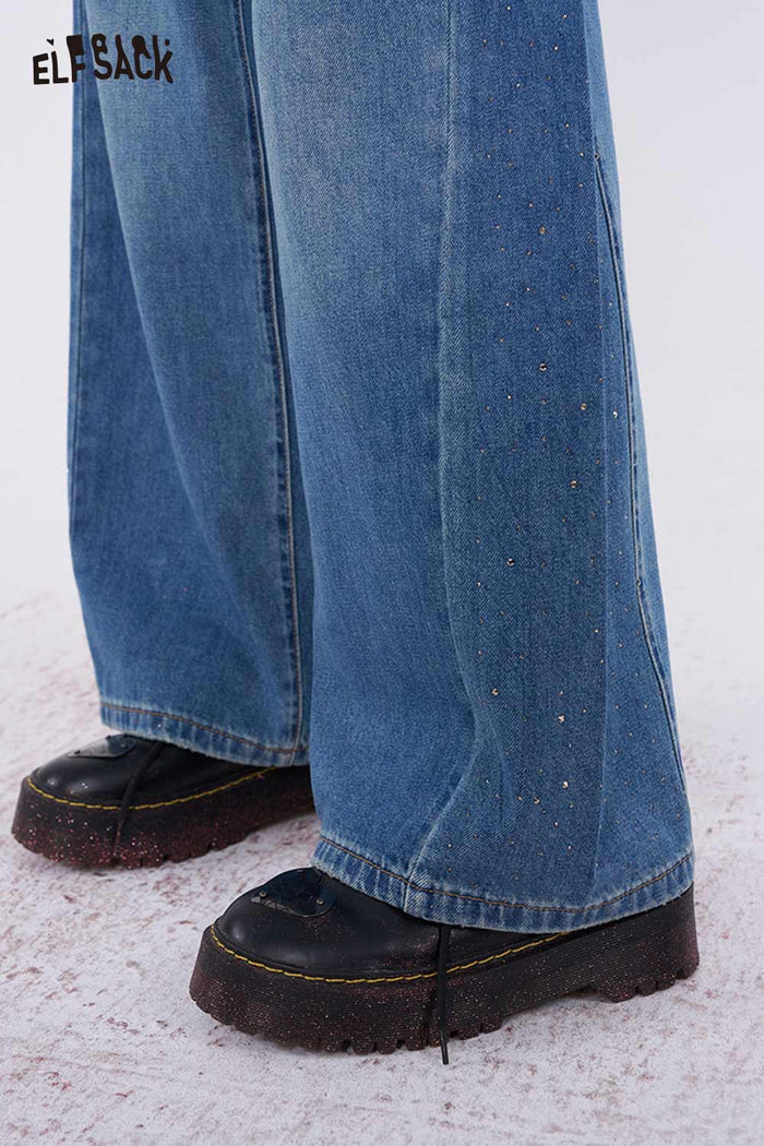 ELFSACK Vintage Washed Baggy Jeans