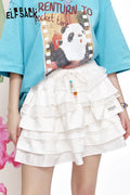 ELFSACK White multi-layer A-line cake skirt