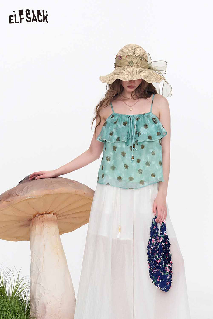 ELFSACK Wide Leg Drawstring Summer Pants