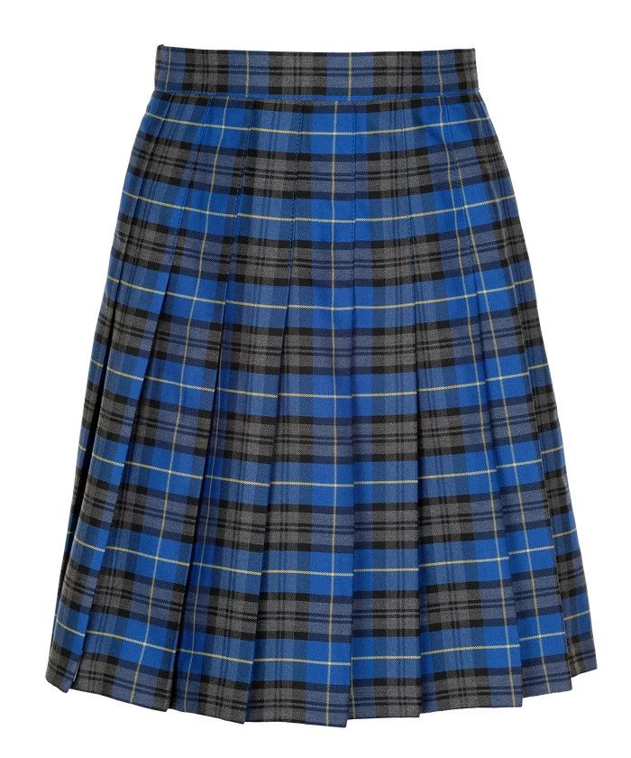 Winterbottom Senior Girls Stitch Down Knife Pleat Skirt - BLUE TARTAN
