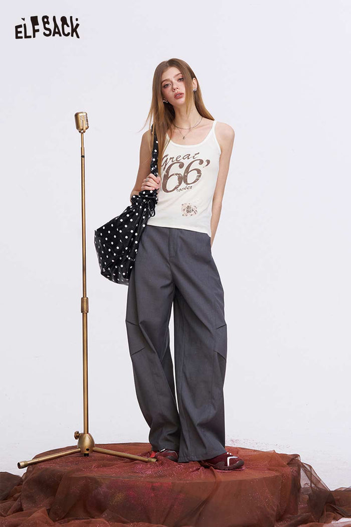 ELFSACK Y2K Rocker Cami Top with Distressed Patch